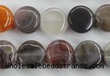 CAG3714 15.5 inches 14mm flat round botswana agate beads wholesale