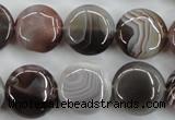 CAG3715 15.5 inches 16mm flat round botswana agate beads wholesale