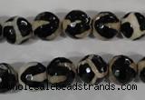 CAG3842 15.5 inches 10mm faceted round tibetan agate beads wholesale