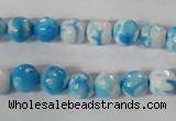 CAG3872 15.5 inches 8mm faceted round fire crackle agate beads