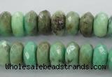 CAG3913 15.5 inches 5*10mm faceted rondelle green grass agate beads