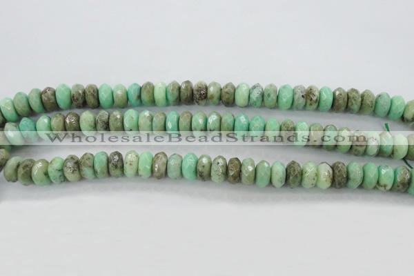 CAG3913 15.5 inches 5*10mm faceted rondelle green grass agate beads