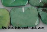 CAG3938 15.5 inches 22*30mm faceted rectangle green grass agate beads