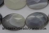 CAG3975 15.5 inches 18*25mm faceted oval grey botswana agate beads