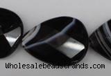 CAG4030 15.5 inches 15*20mm faceted flat teardrop black agate beads