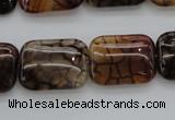 CAG4055 15.5 inches 15*20mm rectangle dragon veins agate beads