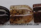 CAG4092 15.5 inches 25*30mm peltate dragon veins agate beads