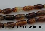 CAG4126 15.5 inches 6*12mm rice dragon veins agate beads