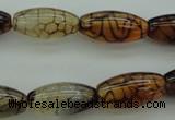 CAG4127 15.5 inches 10*20mm rice dragon veins agate beads