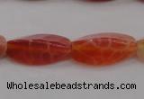 CAG4201 7*14mm faceted & twisted trihedron natural fire agate beads