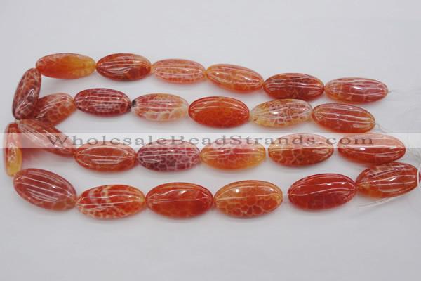 CAG4218 15.5 inches 15*30mm oval natural fire agate beads