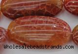 CAG4220 15.5 inches 25*50mm oval natural fire agate beads