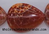 CAG4222 15.5 inches 30*40mm flat teardrop natural fire agate beads