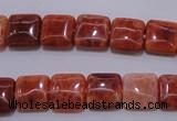 CAG4227 15.5 inches 10*10mm square natural fire agate beads