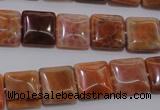 CAG4228 15.5 inches 12*12mm square natural fire agate beads