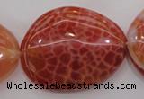 CAG4233 15.5 inches 28*40mm - 33*45mm freeform natural fire agate beads