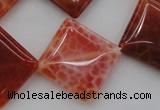 CAG4235 15.5 inches 20*20mm diamond natural fire agate beads