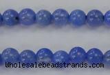 CAG4300 15.5 inches 4mm round dyed blue fire agate beads