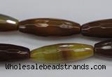 CAG4335 15.5 inches 10*30mm faceted rice botswana agate gemstone beads