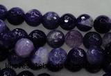 CAG436 15.5 inches 10mm faceted round dark purple agate beads