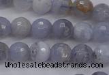 CAG4361 15.5 inches 6mm faceted round blue lace agate beads