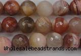 CAG4472 15.5 inches 8mm faceted round pink botswana agate beads