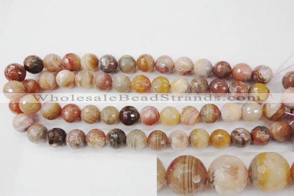 CAG4475 15.5 inches 14mm faceted round pink botswana agate beads