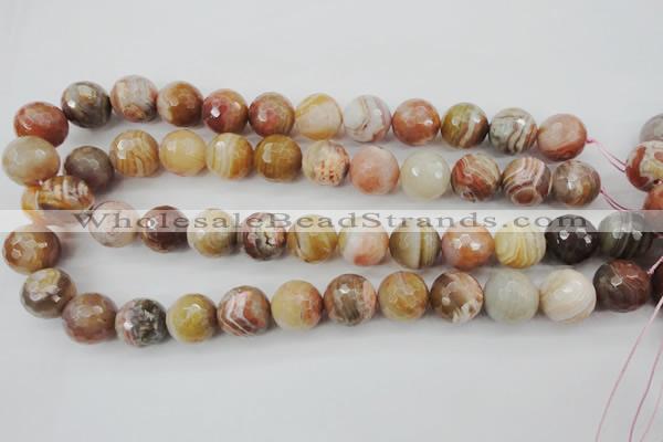 CAG4476 15.5 inches 16mm faceted round pink botswana agate beads