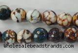 CAG4524 15.5 inches 10mm faceted round fire crackle agate beads