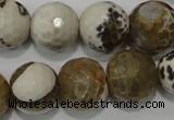 CAG4574 15.5 inches 16mm faceted round fire crackle agate beads