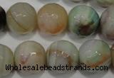 CAG4579 15.5 inches 16mm faceted round fire crackle agate beads