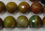 CAG4582 15.5 inches 16mm faceted round fire crackle agate beads