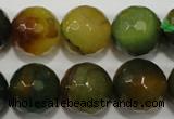 CAG4583 15.5 inches 16mm faceted round fire crackle agate beads