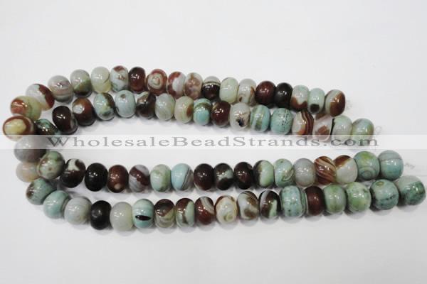 CAG4592 15.5 inches 10*14mm rondelle agate beads wholesale