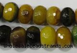 CAG4596 15.5 inches 10*14mm faceted rondelle agate beads wholesale