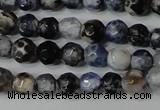 CAG4602 15.5 inches 4mm faceted round fire crackle agate beads