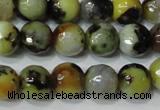 CAG4629 15.5 inches 6mm faceted round fire crackle agate beads