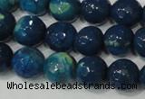 CAG4631 15.5 inches 6mm faceted round fire crackle agate beads