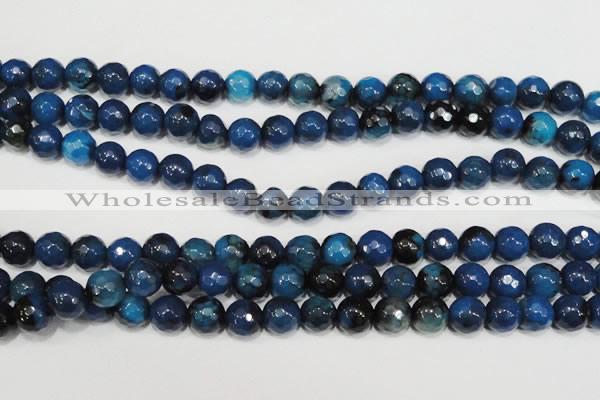 CAG4632 15.5 inches 6mm faceted round fire crackle agate beads