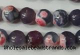 CAG4635 15.5 inches 6mm faceted round fire crackle agate beads