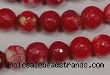 CAG4640 15.5 inches 6mm faceted round fire crackle agate beads