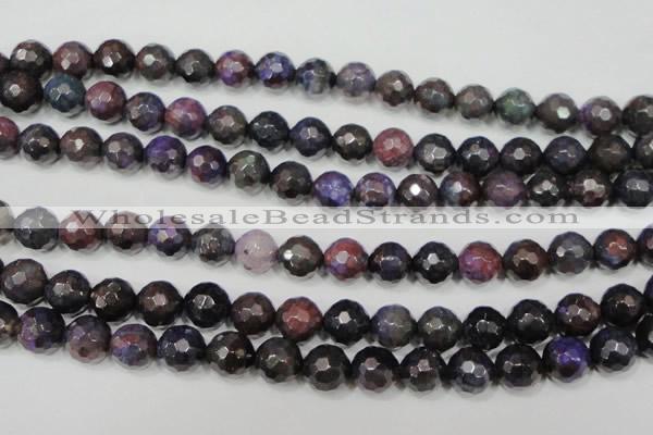 CAG4646 15.5 inches 8mm faceted round fire crackle agate beads