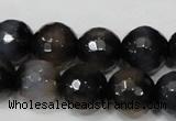 CAG4659 15.5 inches 8mm faceted round fire crackle agate beads