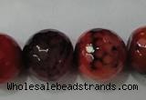 CAG4668 15.5 inches 10mm faceted round fire crackle agate beads