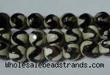 CAG4673 15.5 inches 8mm faceted round tibetan agate beads wholesale