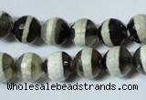 CAG4677 15.5 inches 10mm faceted round tibetan agate beads wholesale