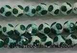 CAG4690 15 inches 8mm faceted round tibetan agate beads wholesale