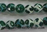 CAG4691 15.5 inches 10mm faceted round tibetan agate beads wholesale