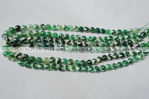 CAG4700 15.5 inches 8mm faceted round tibetan agate beads wholesale