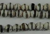 CAG4721 15 inches 6mm faceted round tibetan agate beads wholesale